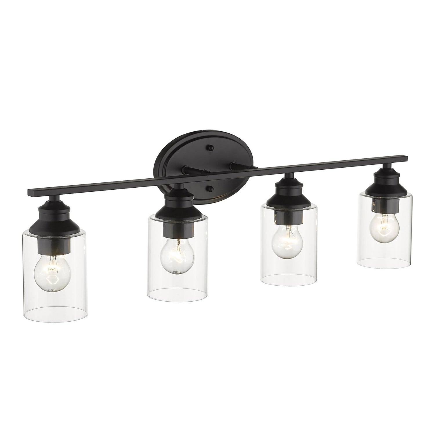4-Light Matte Black Vanity
