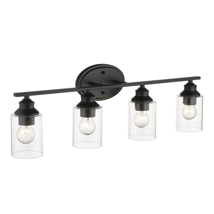 4-Light Matte Black Vanity