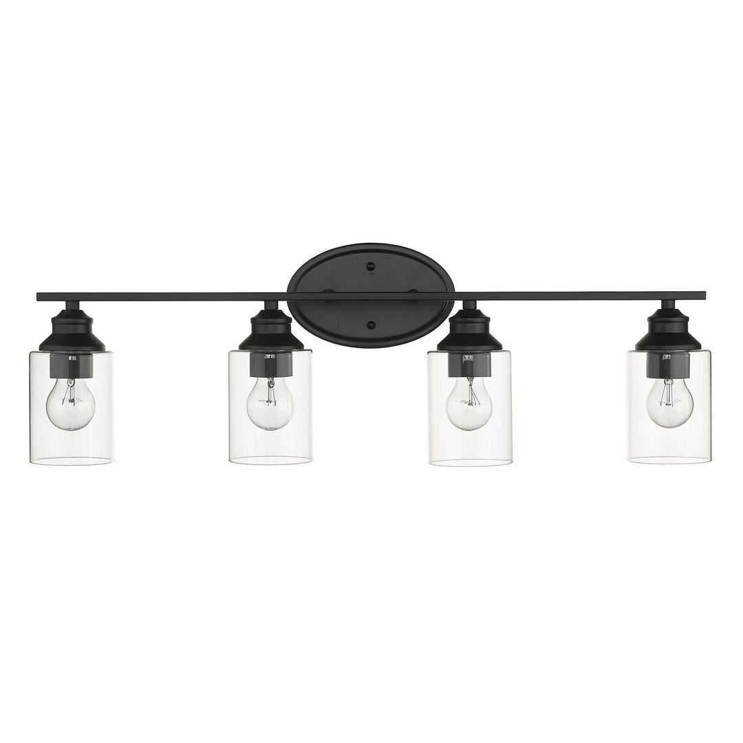 4-Light Matte Black Vanity