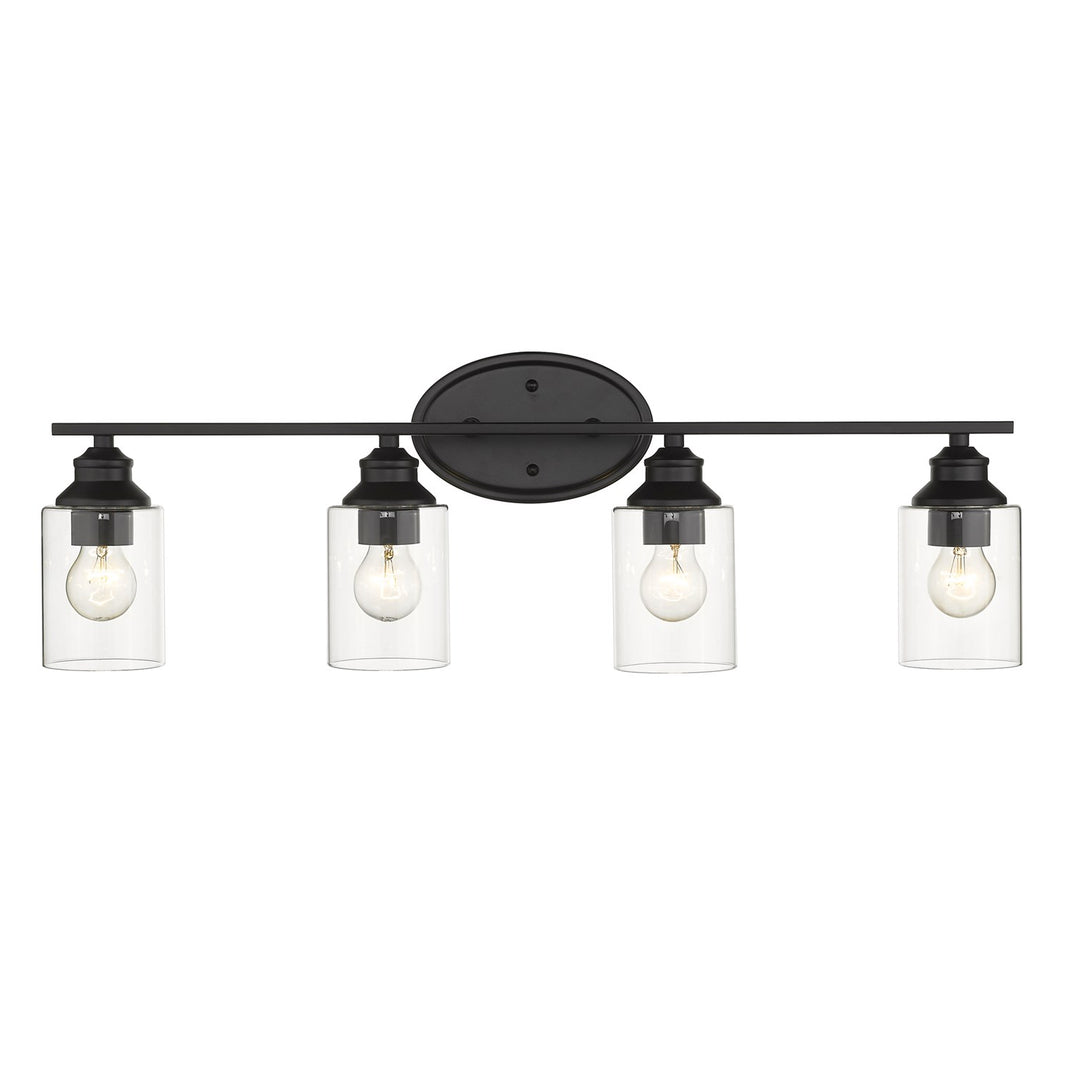 4-Light Matte Black Vanity