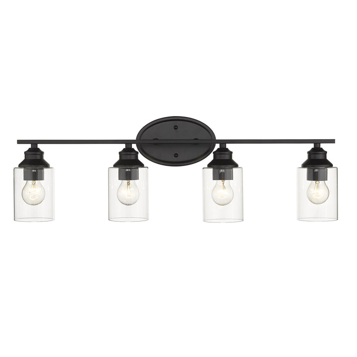 4-Light Matte Black Vanity