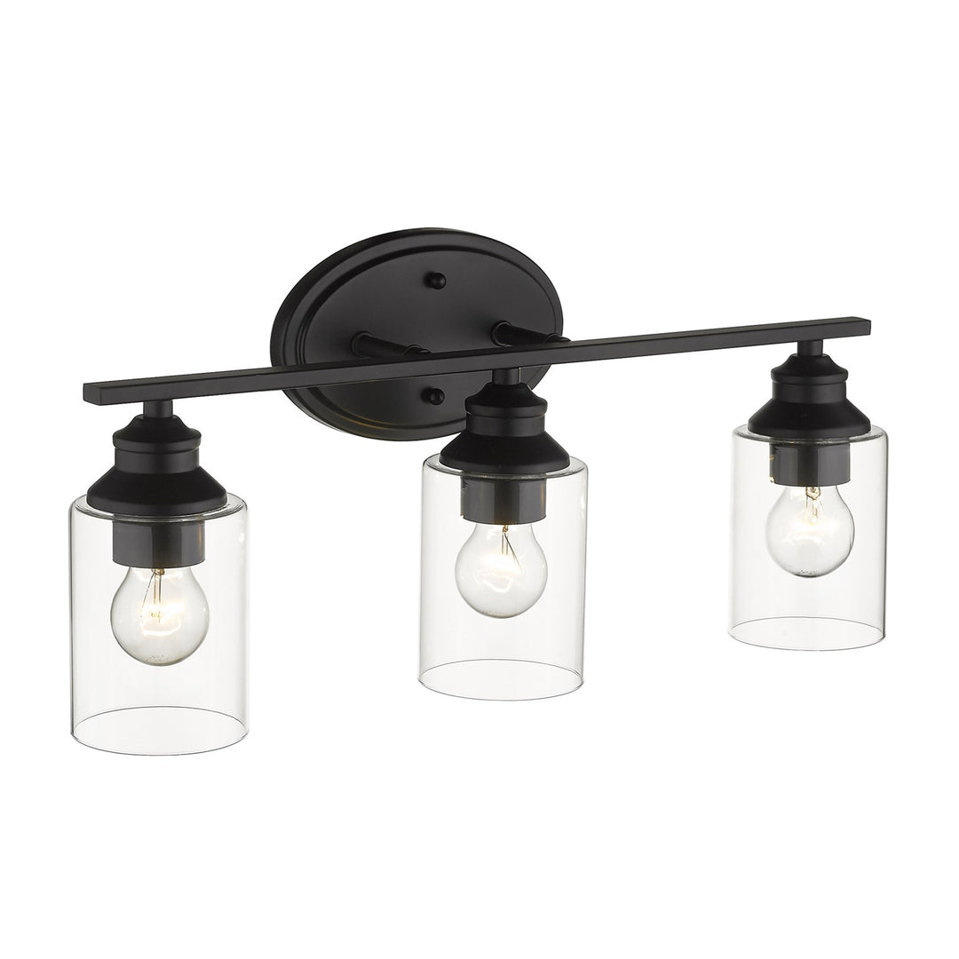 3-Light Matte Black Vanity