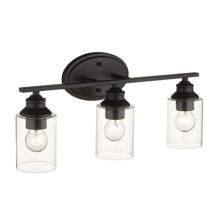 3-Light Matte Black Vanity