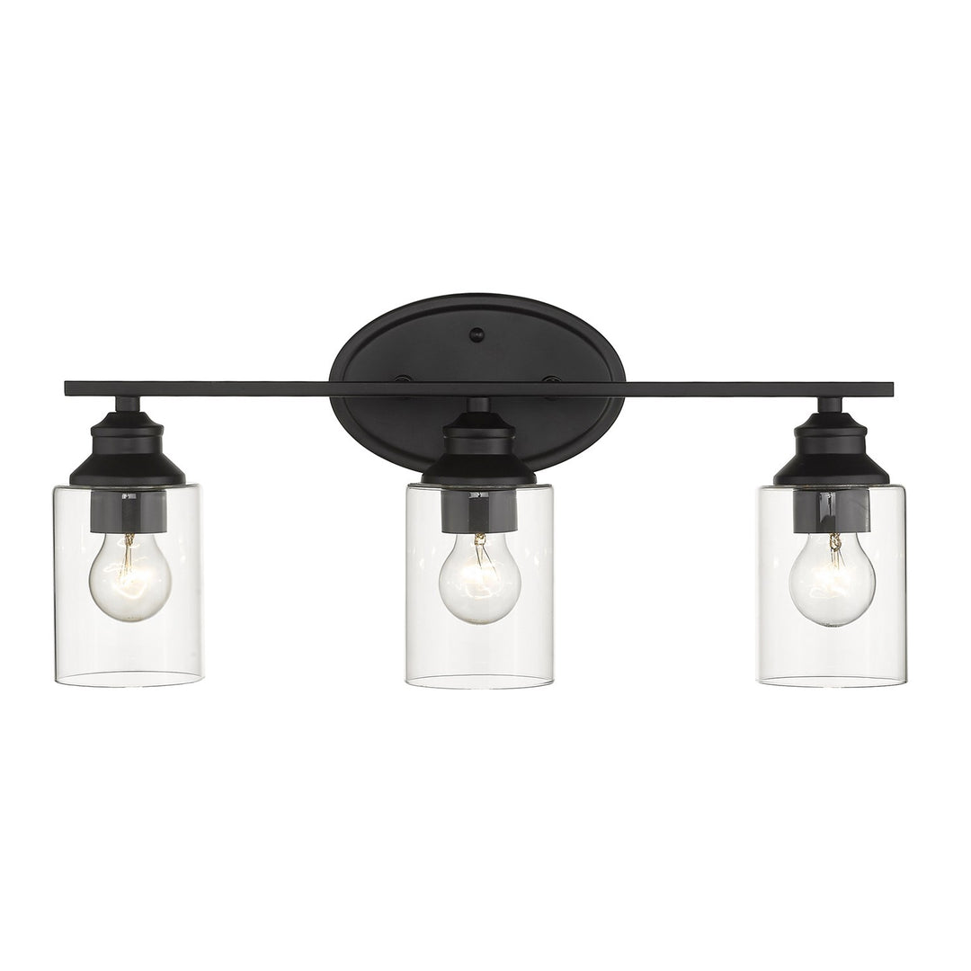 3-Light Matte Black Vanity