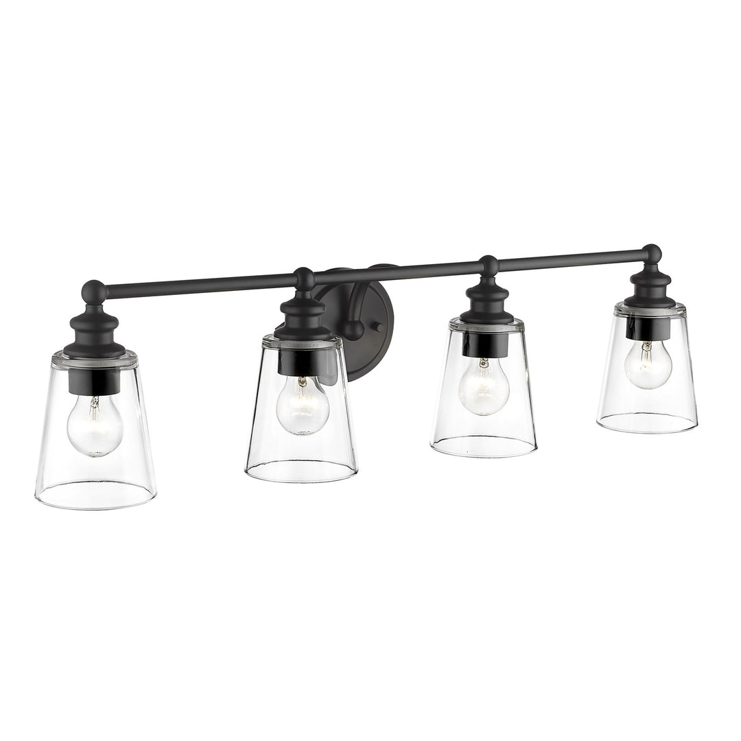 4-Light Matte Black Vanity