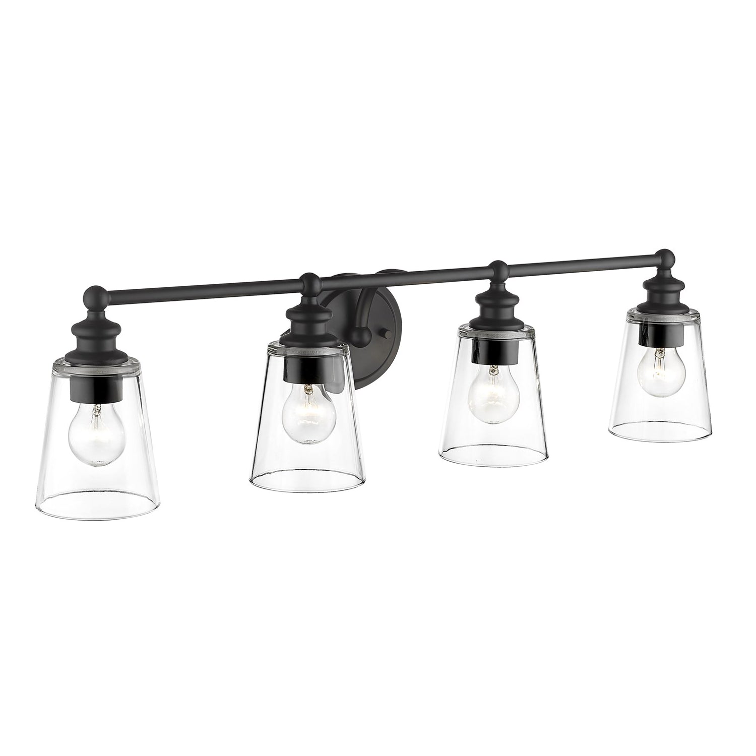 4-Light Matte Black Vanity