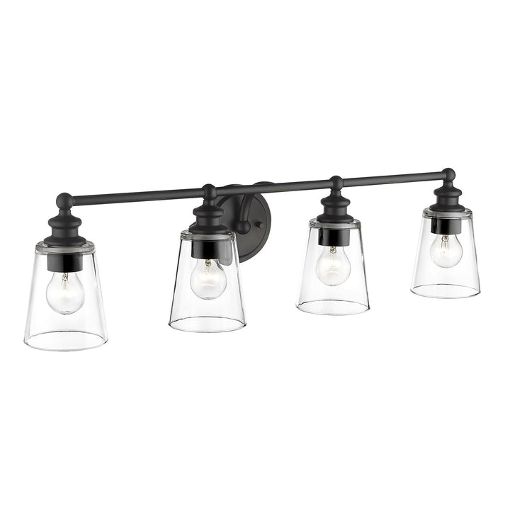 4-Light Matte Black Vanity