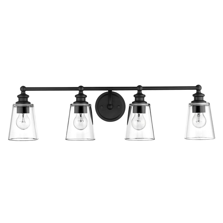 4-Light Matte Black Vanity