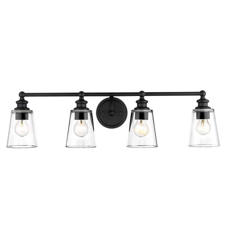 4-Light Matte Black Vanity