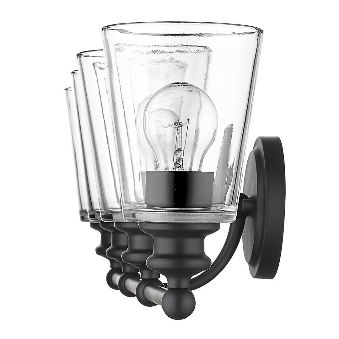 4-Light Matte Black Vanity