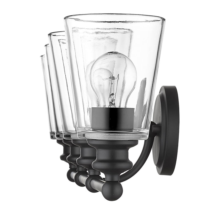 4-Light Matte Black Vanity