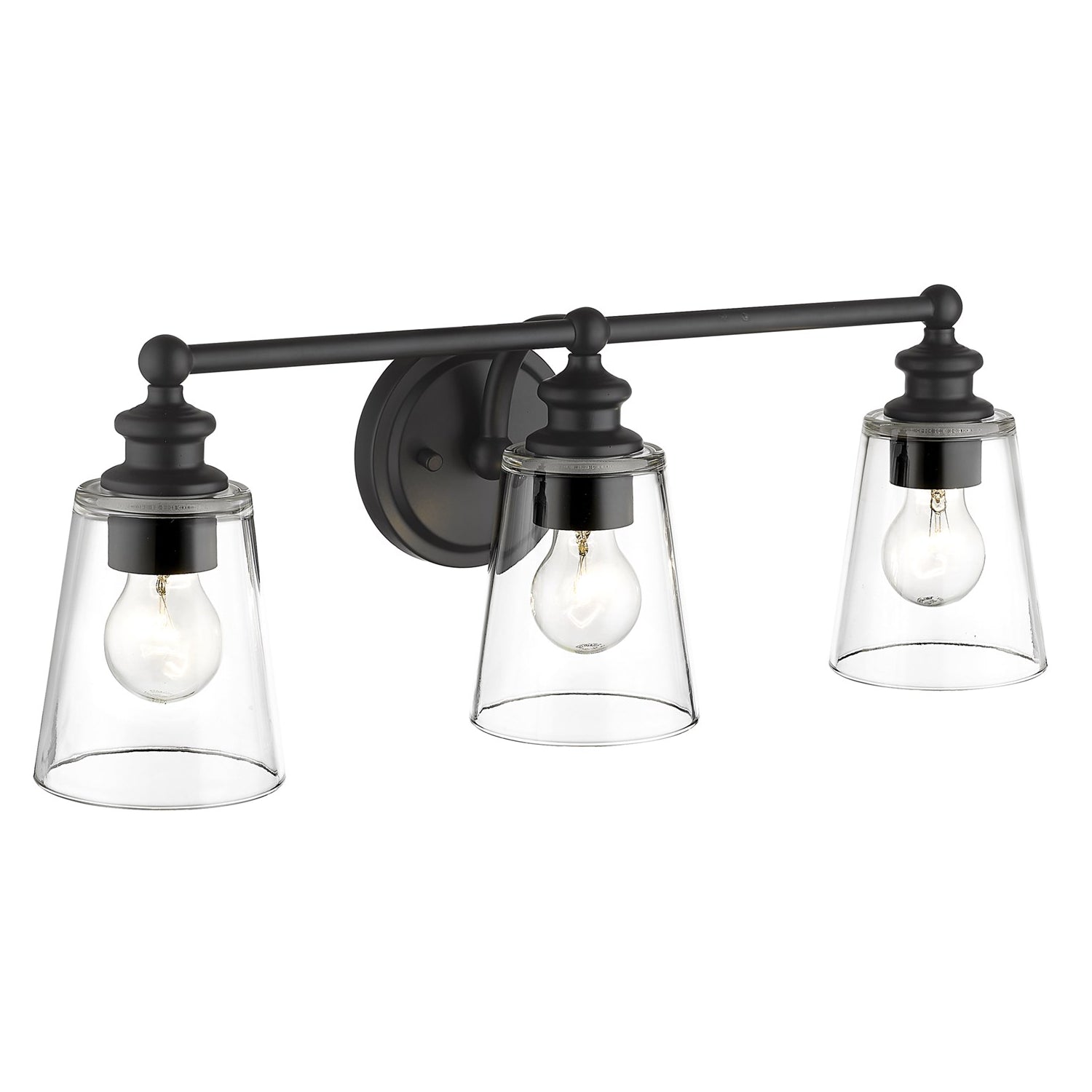 3-Light Matte Black Vanity