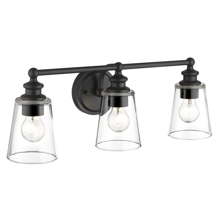 3-Light Matte Black Vanity