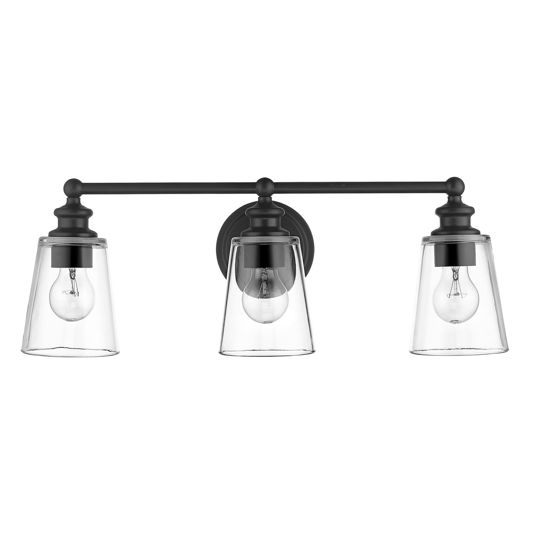 3-Light Matte Black Vanity