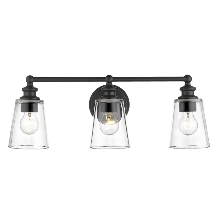 3-Light Matte Black Vanity
