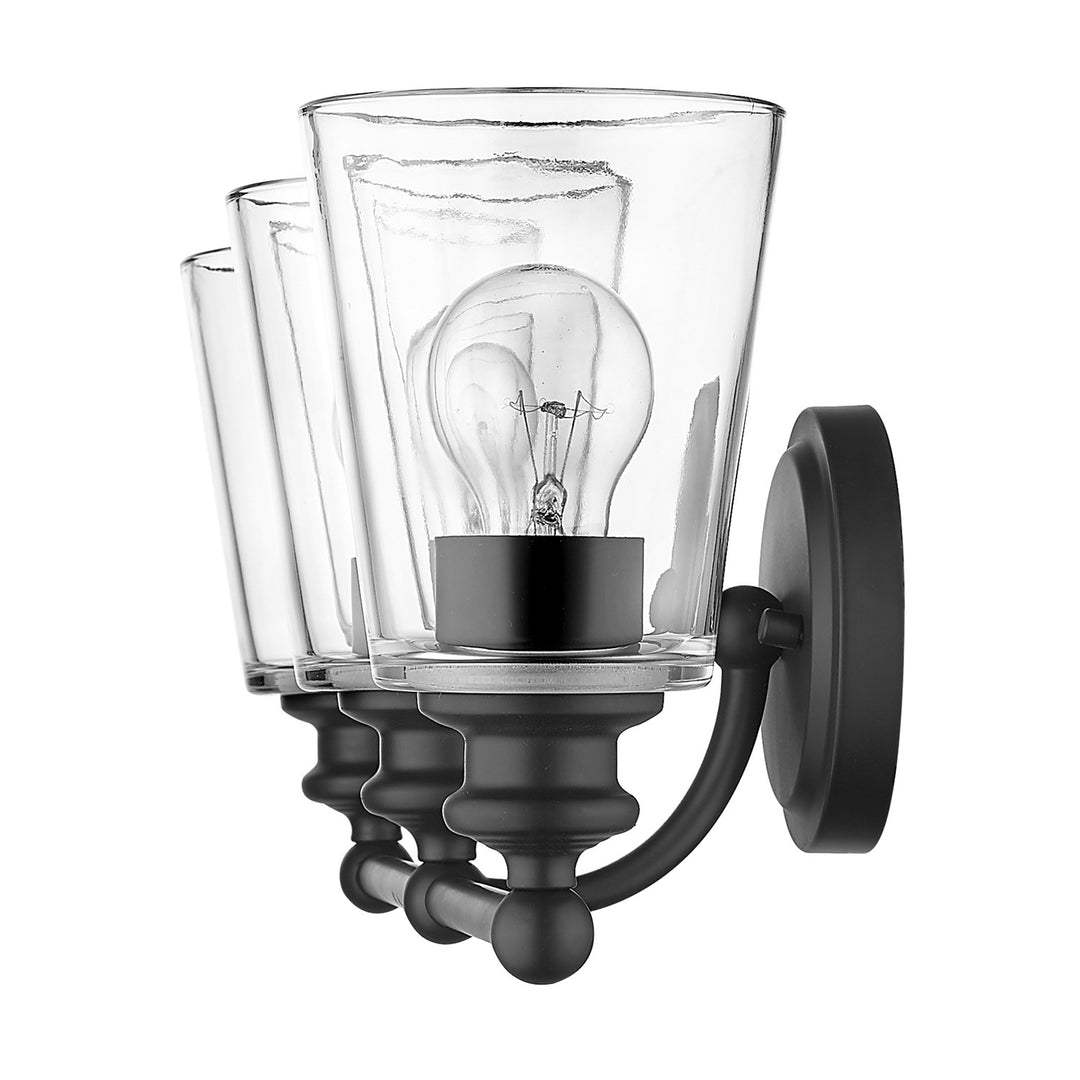 3-Light Matte Black Vanity