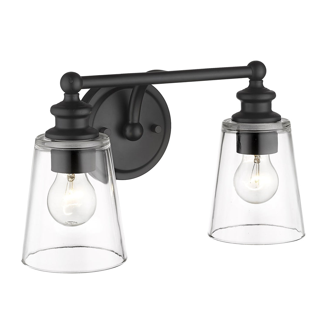 2-Light Matte Black Vanity