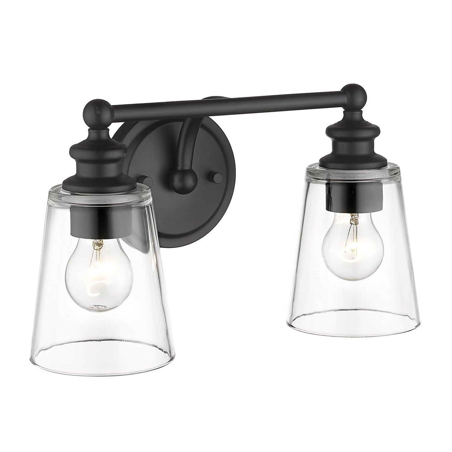 2-Light Matte Black Vanity
