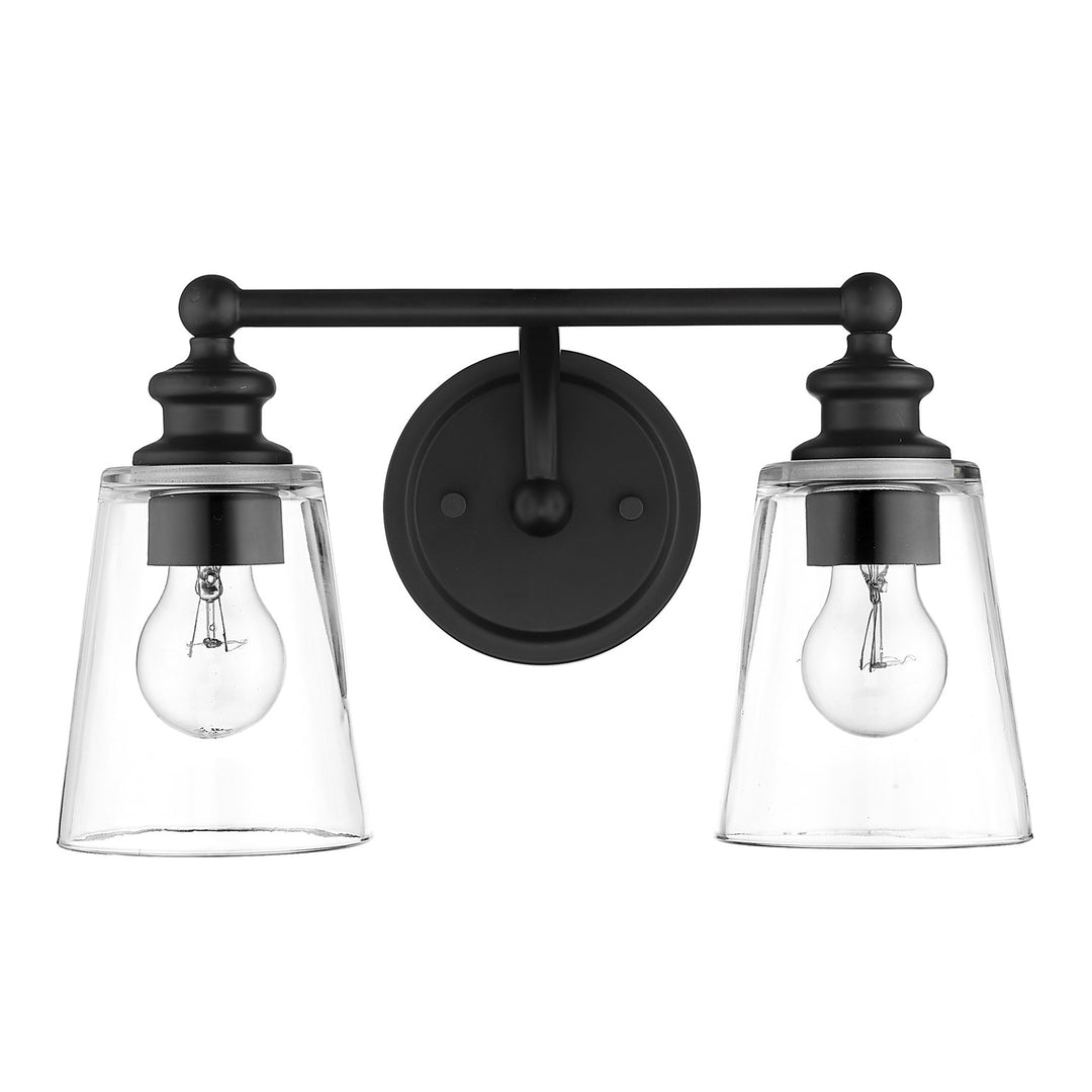 2-Light Matte Black Vanity