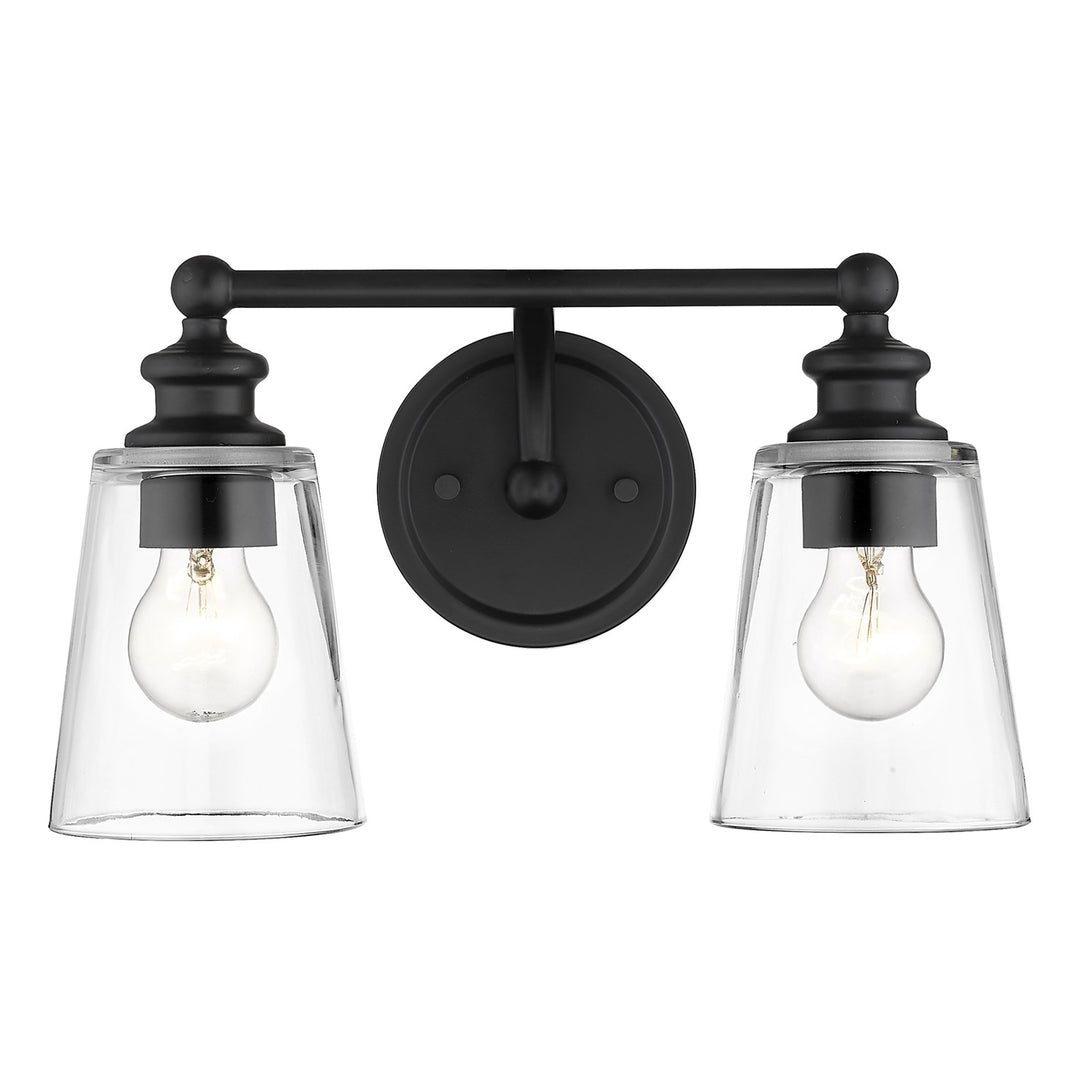 2-Light Matte Black Vanity