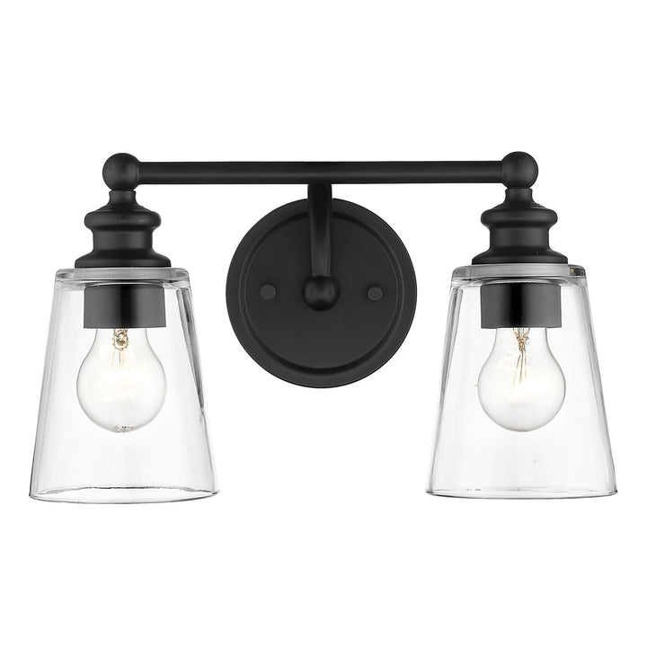 2-Light Matte Black Vanity