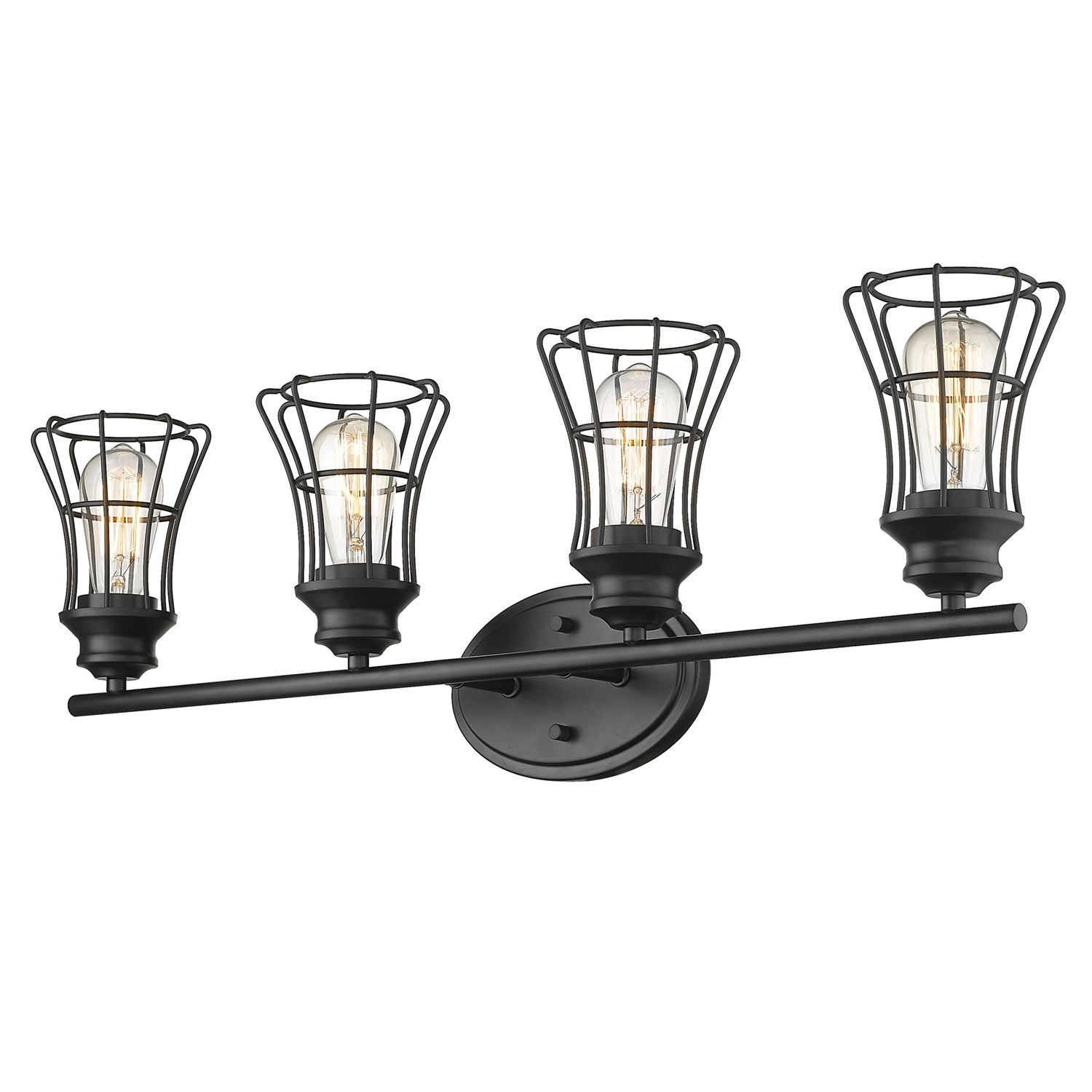 4-Light Matte Black Vanity