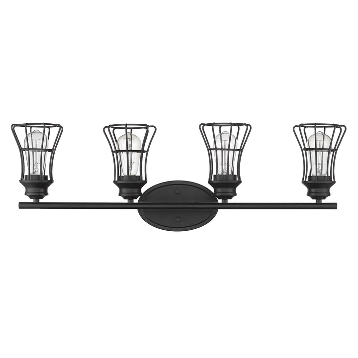 4-Light Matte Black Vanity