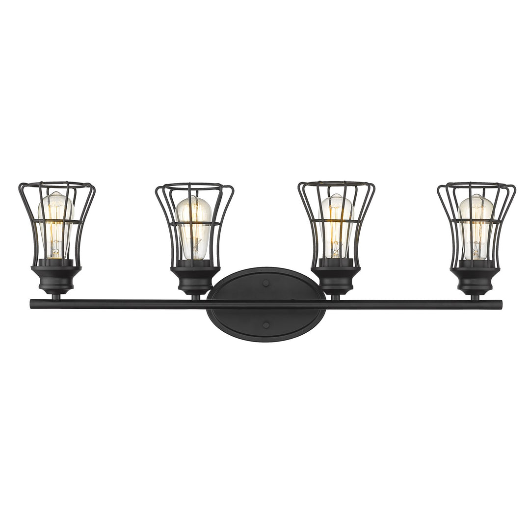4-Light Matte Black Vanity