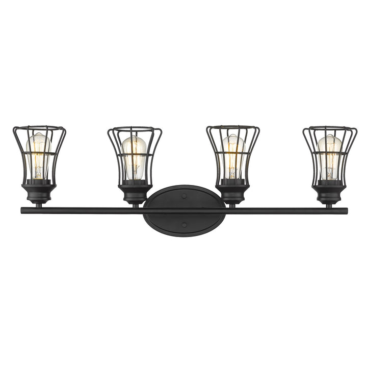 4-Light Matte Black Vanity