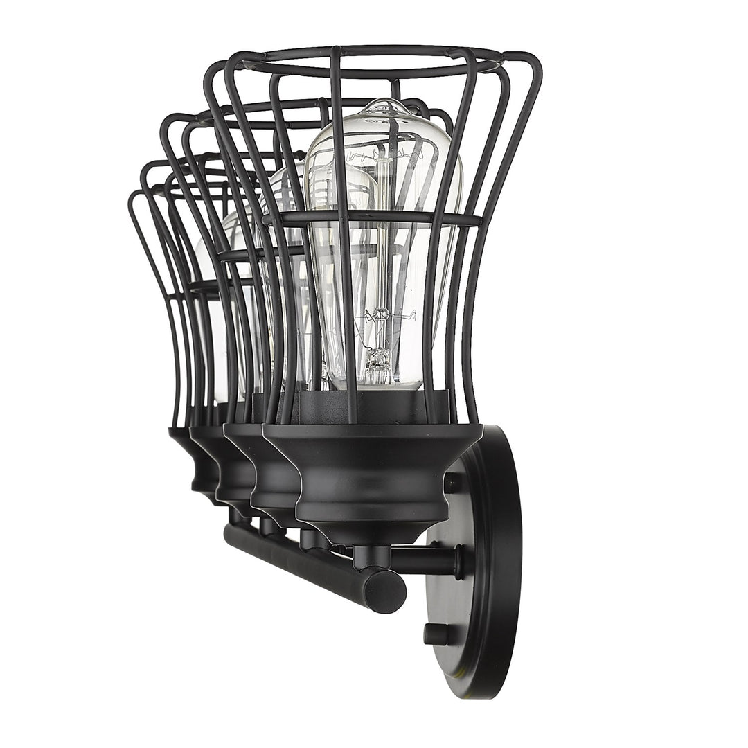 4-Light Matte Black Vanity