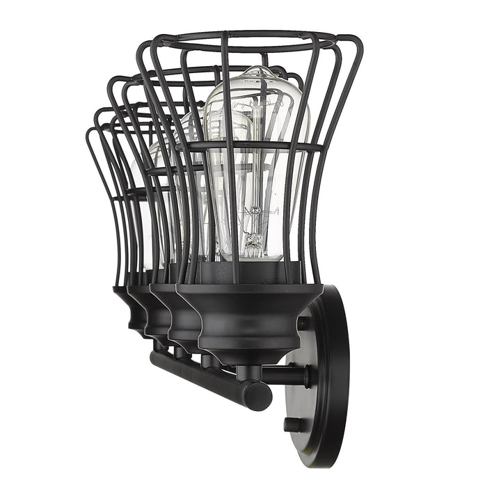 4-Light Matte Black Vanity