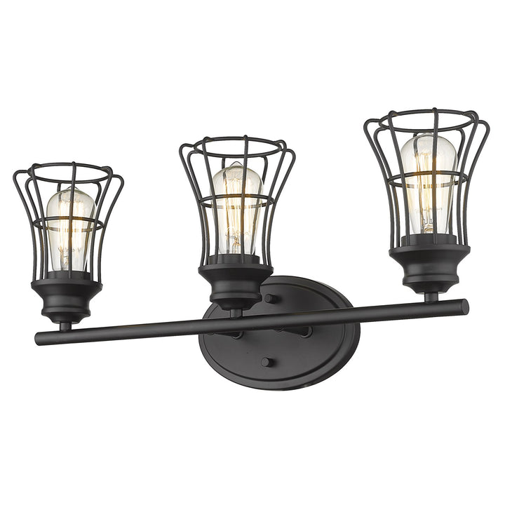 3-Light Matte Black Vanity