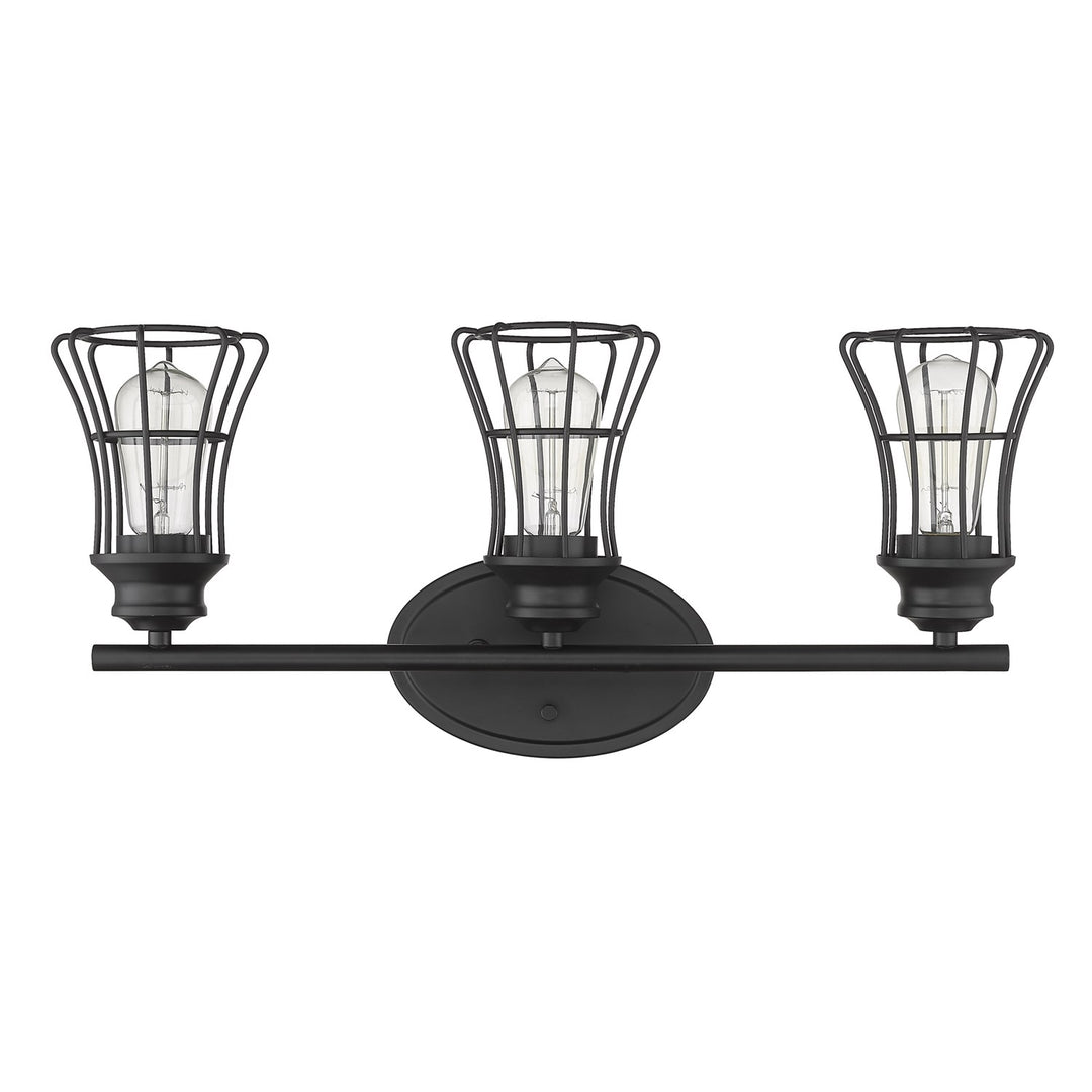 3-Light Matte Black Vanity