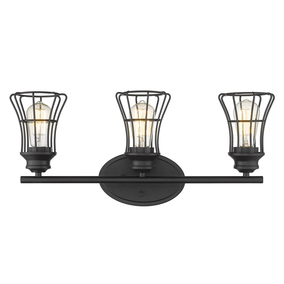 3-Light Matte Black Vanity