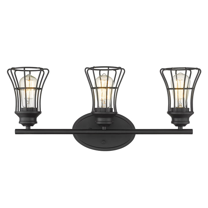 3-Light Matte Black Vanity