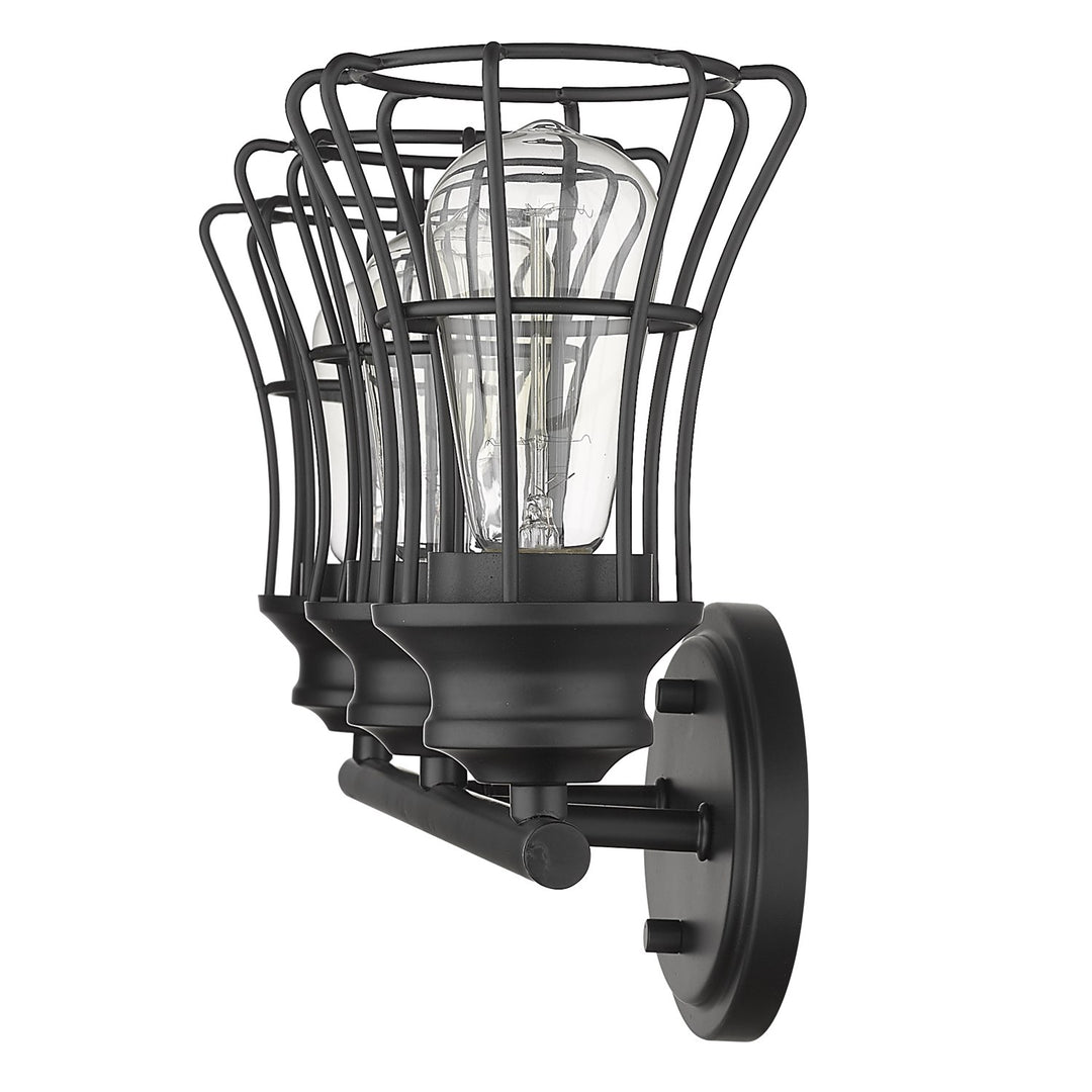 3-Light Matte Black Vanity