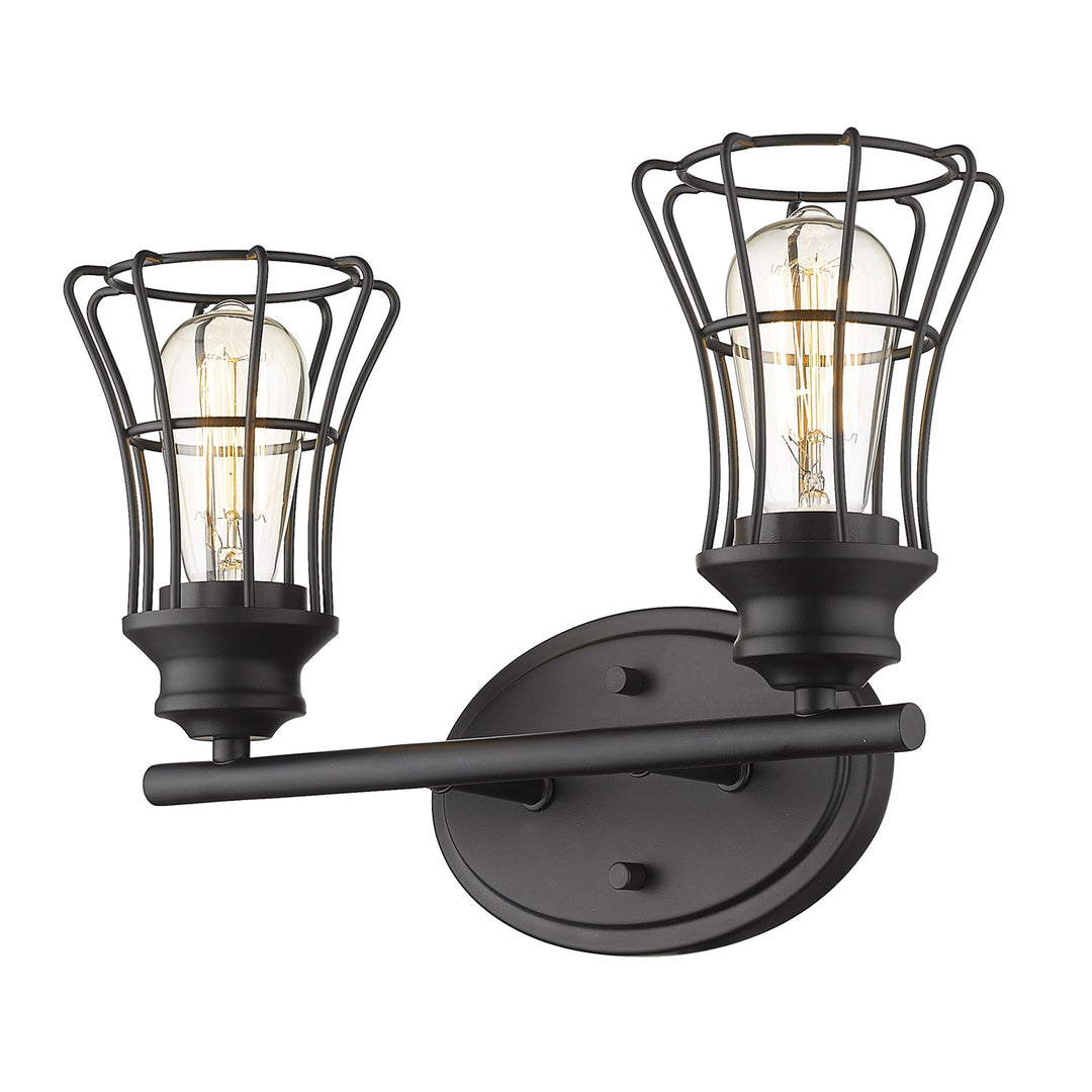 2-Light Matte Black Vanity
