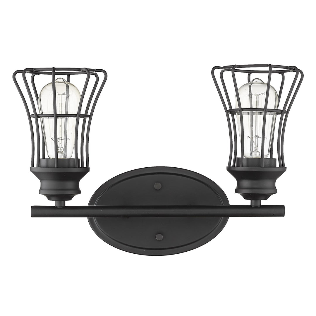 2-Light Matte Black Vanity