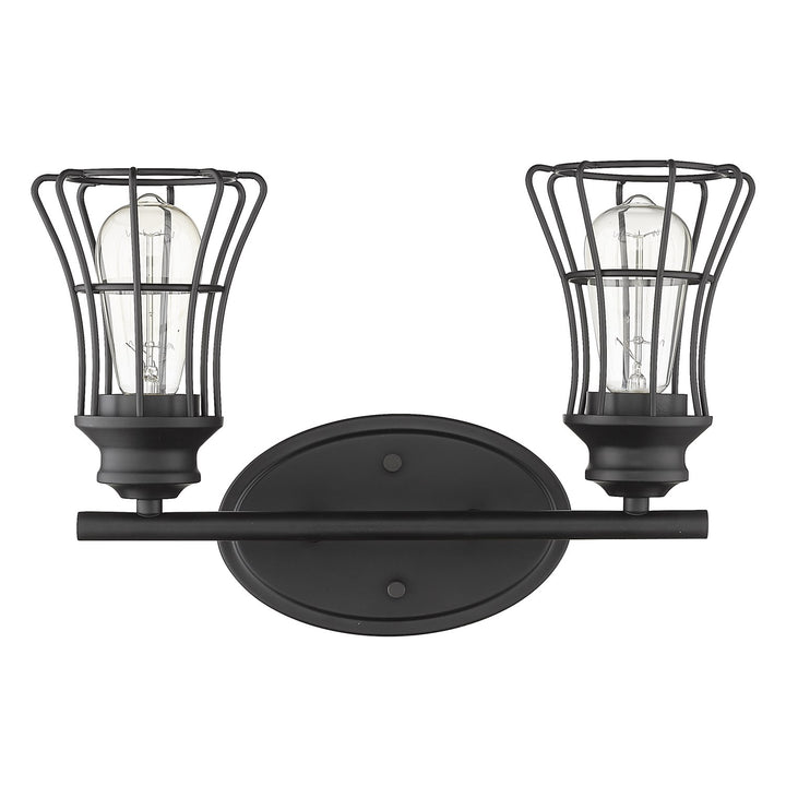2-Light Matte Black Vanity