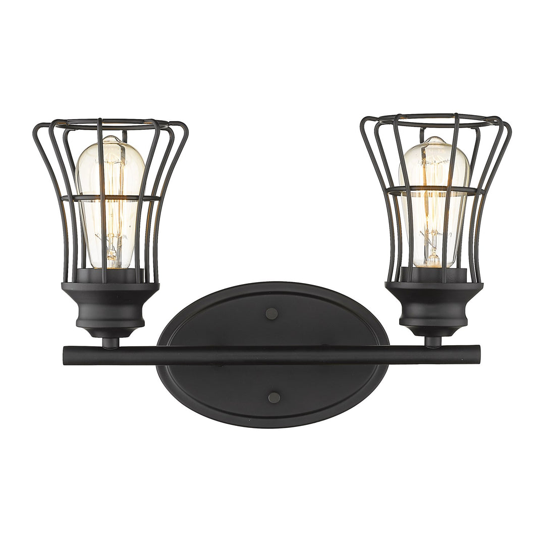 2-Light Matte Black Vanity