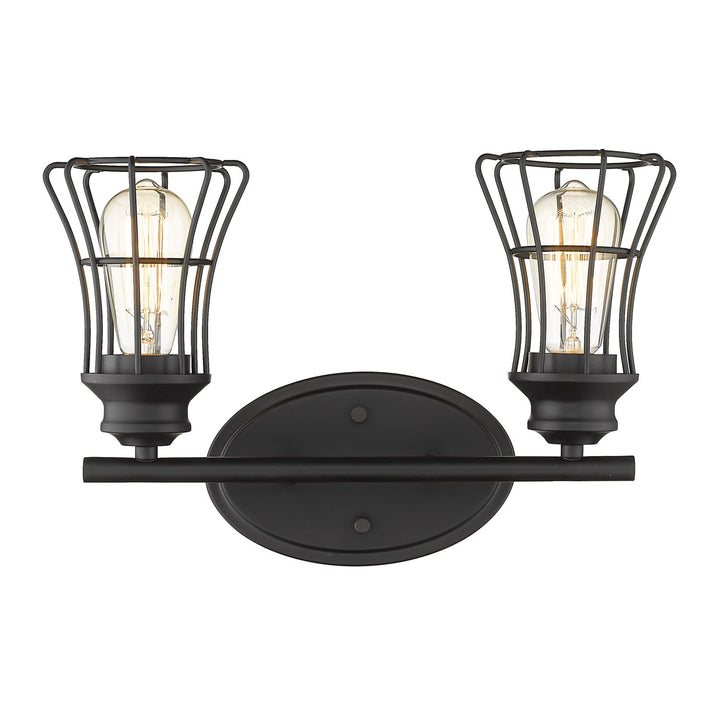 2-Light Matte Black Vanity