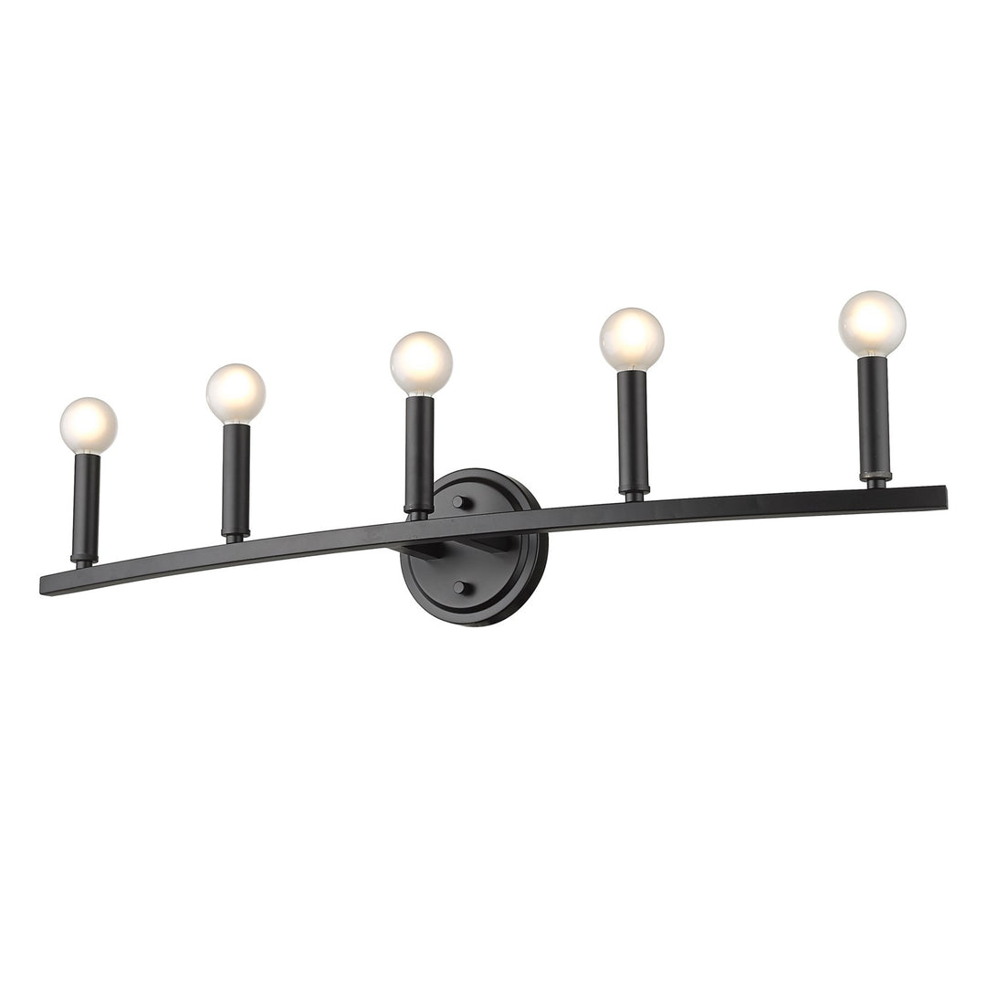 5-Light Matte Black Vanity