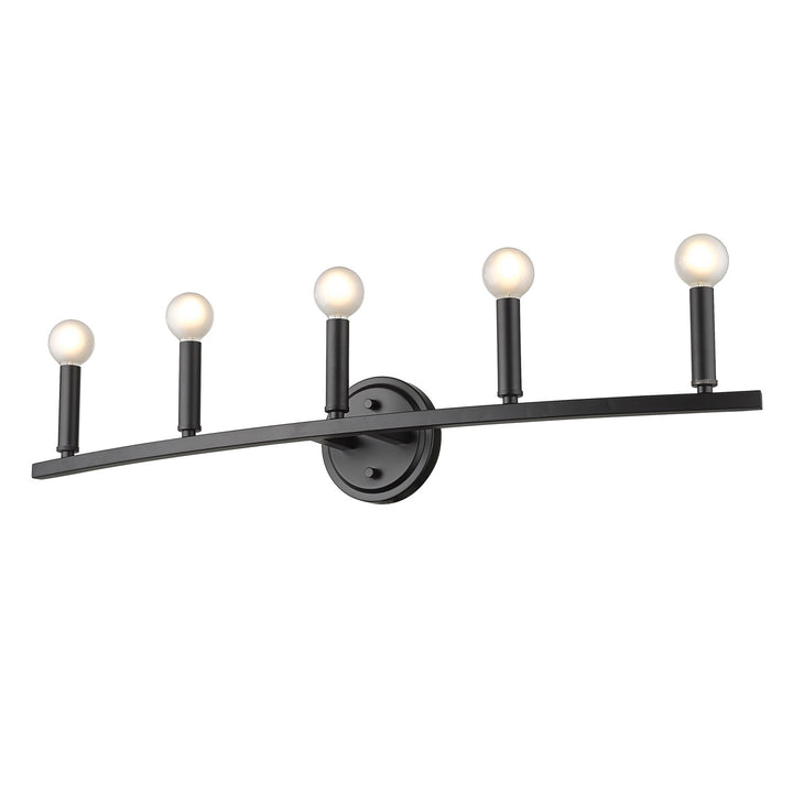 5-Light Matte Black Vanity