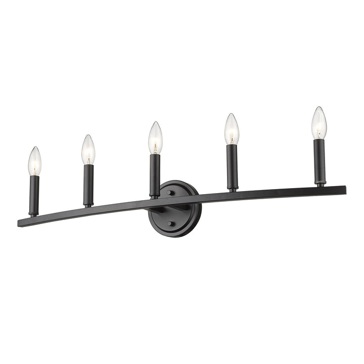 5-Light Matte Black Vanity