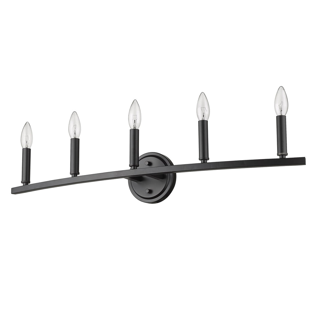 5-Light Matte Black Vanity