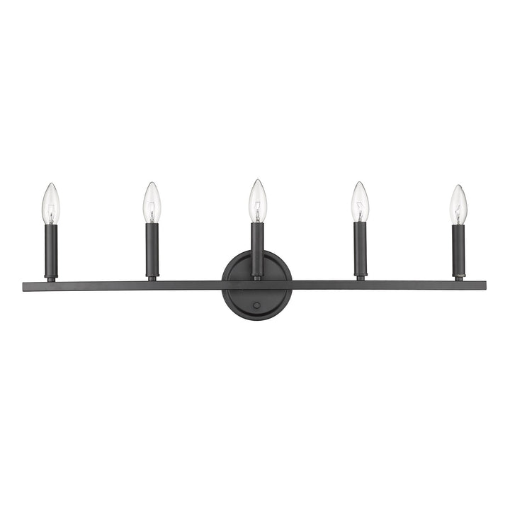 5-Light Matte Black Vanity