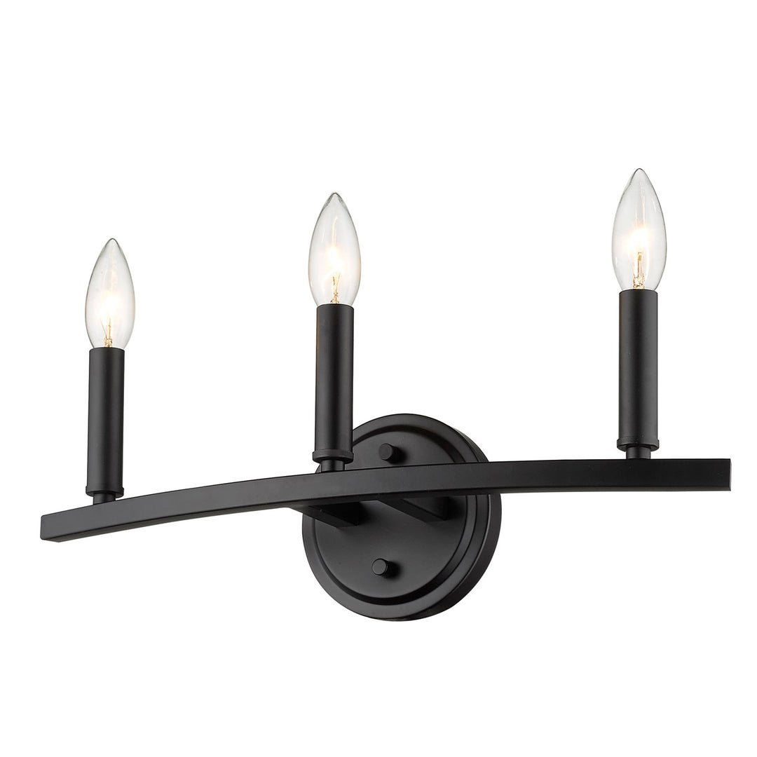 3-Light Matte Black Vanity
