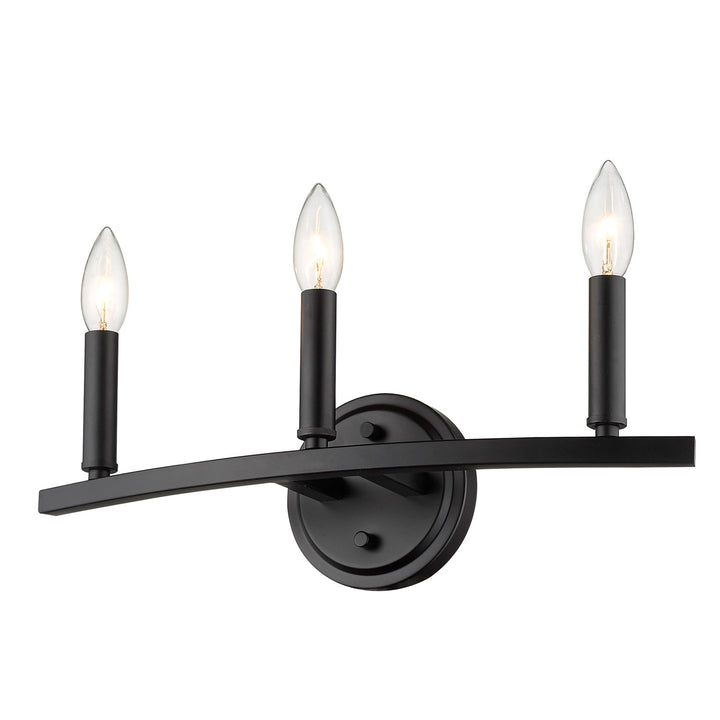 3-Light Matte Black Vanity