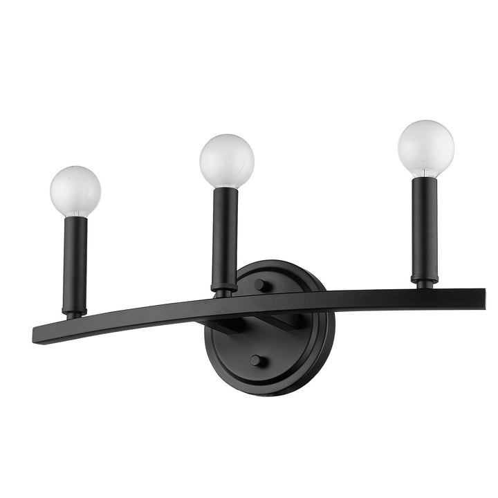 3-Light Matte Black Vanity