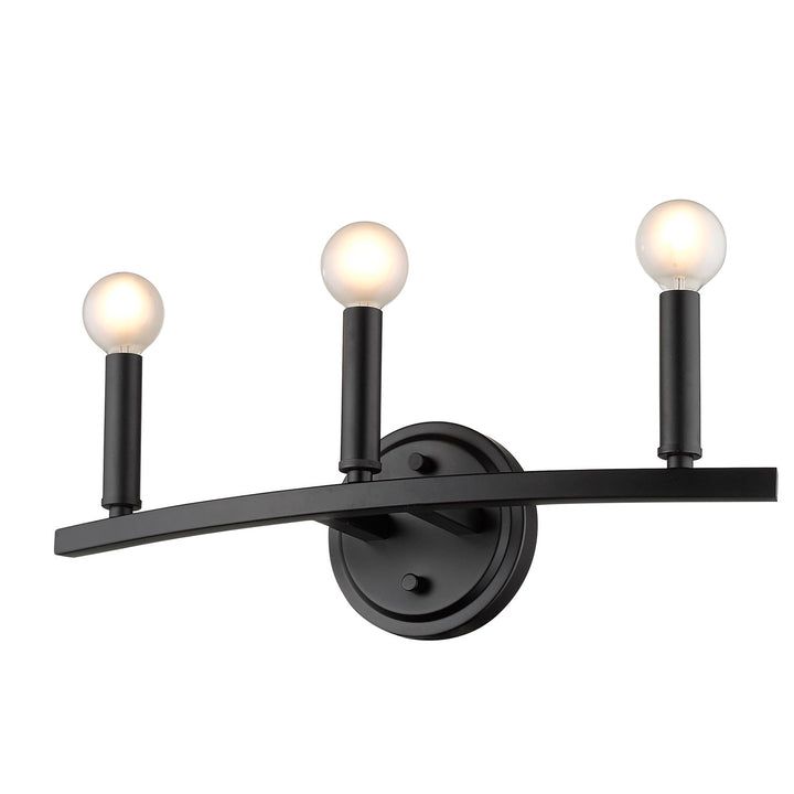 3-Light Matte Black Vanity